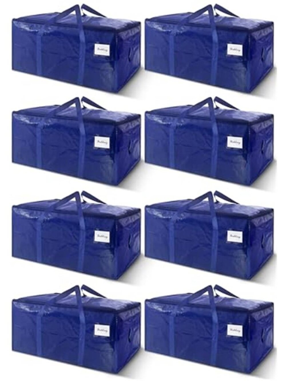 8 Pack Extra Heavy Duty Large Moving Bags with Strong Zipper & Carrying Handles